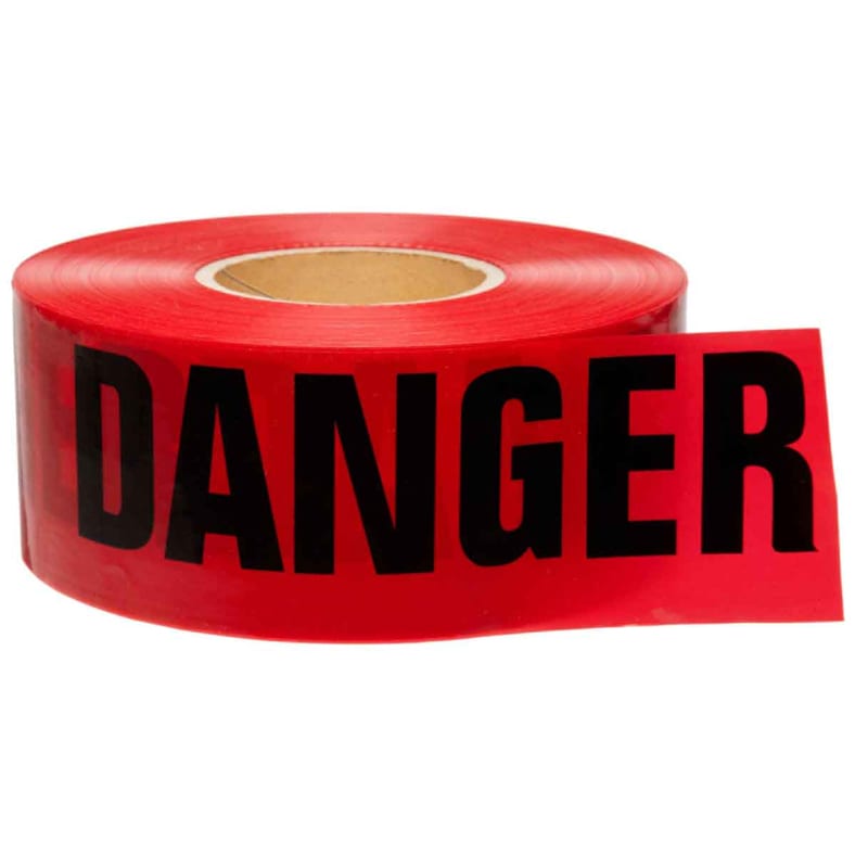 Ruban de barricade DANGER rouge 3 po X 1000 pi