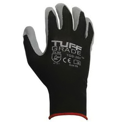 Tuff Grade™ coated gloves with foam nitrile palm coating for better grip on oily surfaces, M