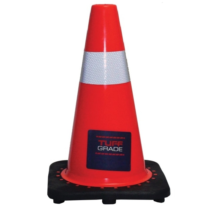 Cône orange haute visibilité en PVC 18 po H avec bande réfléchissante de 4 po