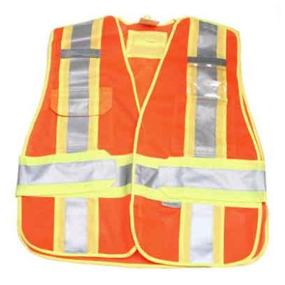 Veste de sécurité haute visibilité orange détachable en 5 points en maille de polyester, taille unique