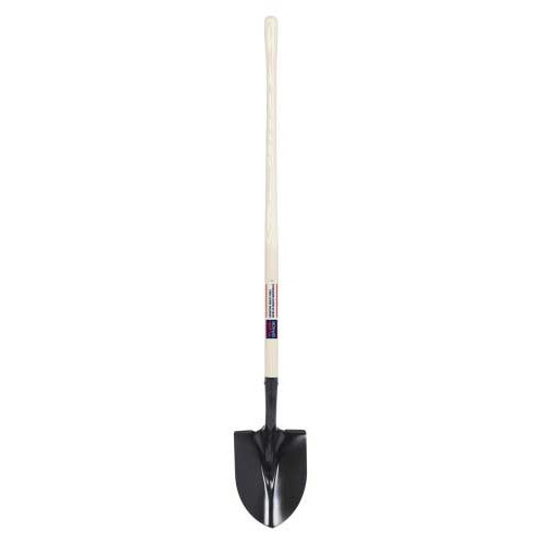 WOOD HANDLE ROUND SHOVEL 11-1/2 X 8-5/8 X 48