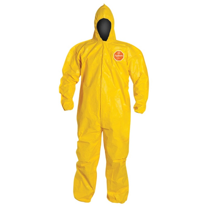 Tychem® 2000 yellow disposable coverall with hood, M