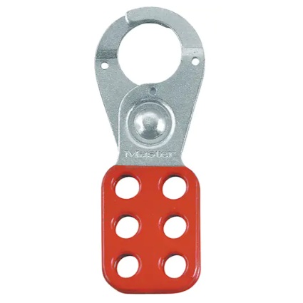 Moraillon de cadenassage rouge en acier 1-3/4 po X 4-1/2 po pour 6 cadenas