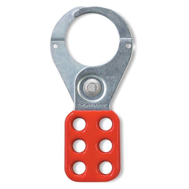 Moraillon de cadenassage rouge en acier 2-3/8 po X 5 po pour 6 cadenas