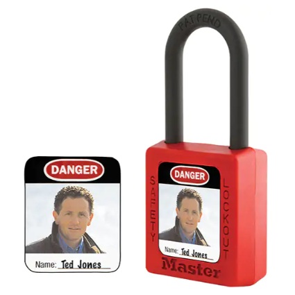 Thermoplastic padlocks photo identification labels