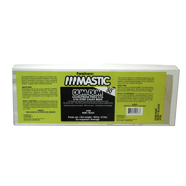 CORDON DE CALFEUTRAGE FLEXIBLE 3/16 X 12' NOIR (BOITE DE 2LBS)