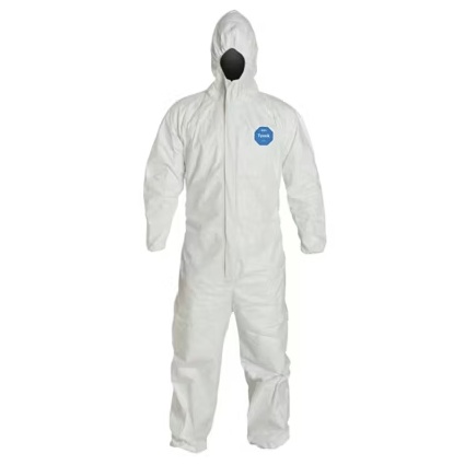 Tyvek® 400 white disposable coverall with respirator fit hood, XL