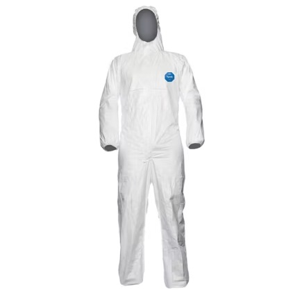Tyvek® 500 white disposable coverall with hood, L