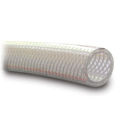 Food safe clear reinforced PVC tubing 3/8 in OD X 3/16 in ID X 100 ft