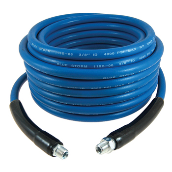 CHALLENGER pressure wash hose assembly 3/8 in X 100 ft X 3/8 M-NPT 4000 PSI blue