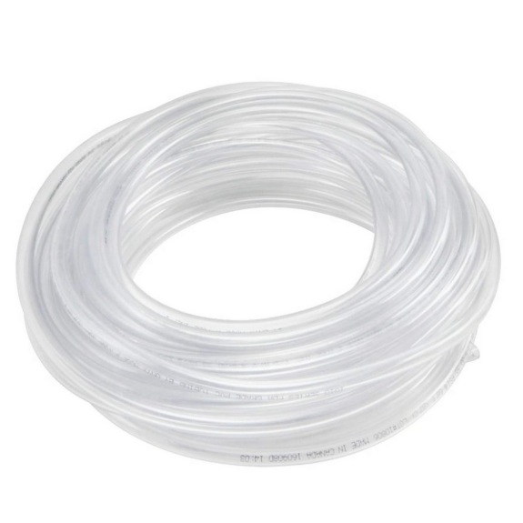 Food safe clear PVC tubing 1/4 in OD X 1/8 in ID X 100 ft