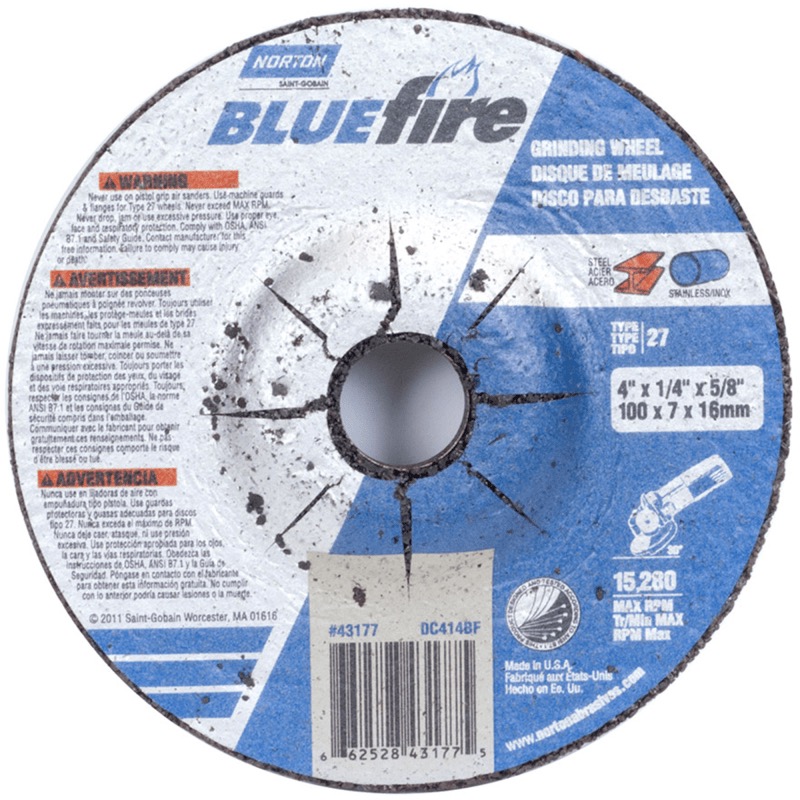 4 x 1/4 x 5/8 In. BlueFire Grinding Wheel ZA 24 S T27