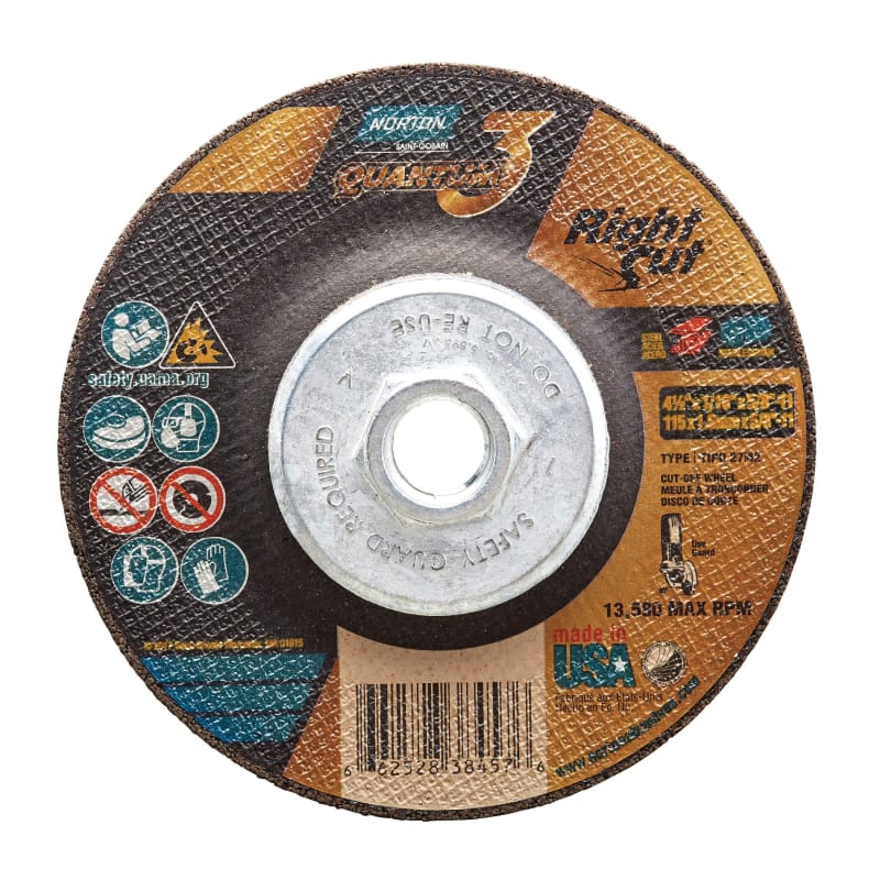 4-1/2 x 1/16 x 5/8-11 In. Quantum3 RightCut Cut-Off Wheel SG 36 V T27/42