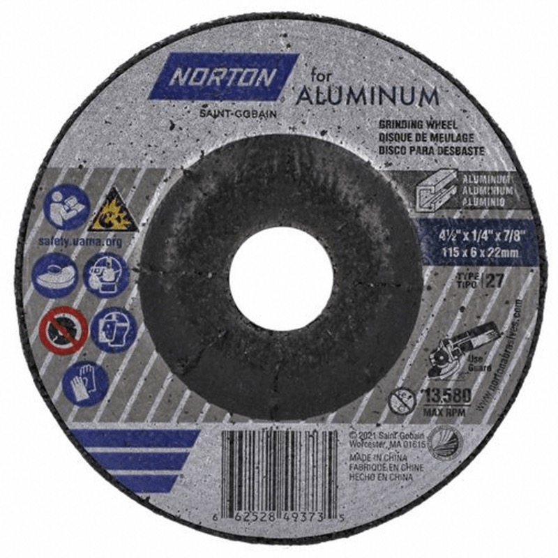 Disque de meulage pour aluminium Norton® 4-1/2 X 7/8 X 1/4 T27
