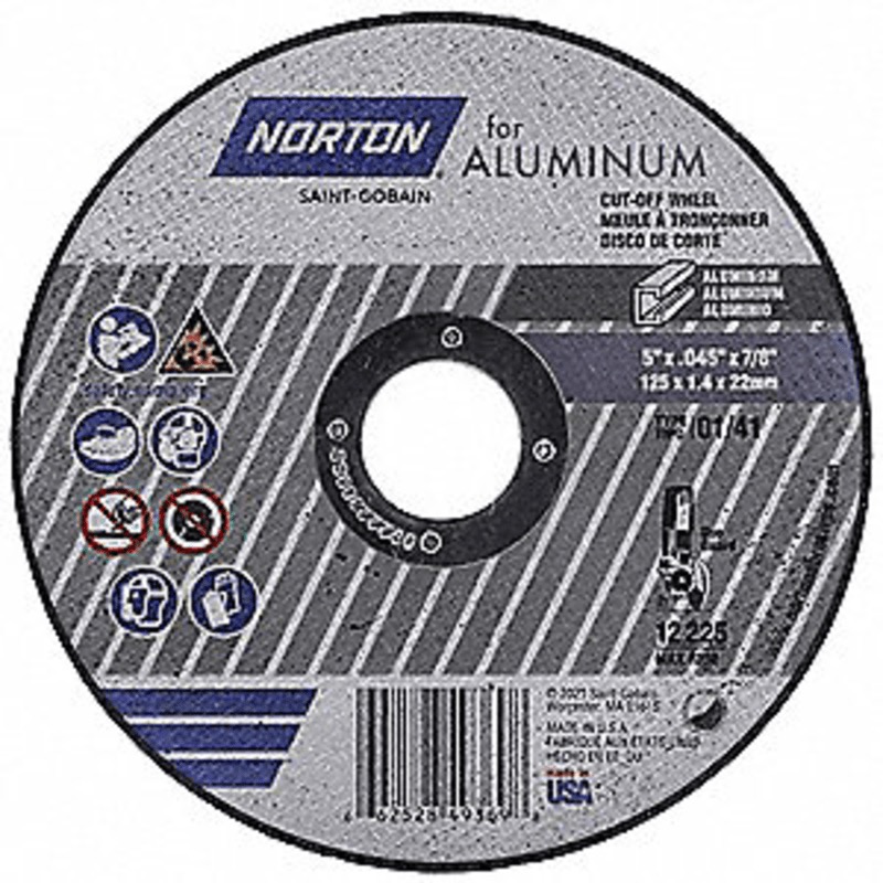 Disque de meulage pour aluminium Norton® 5 X 7/8 X 1/4 T27