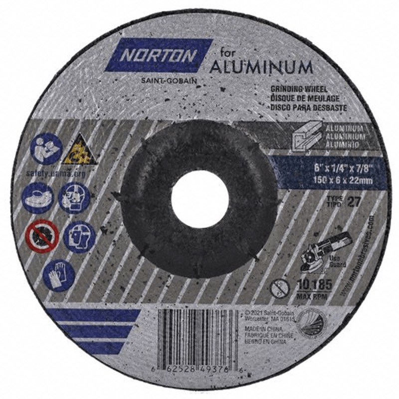 6 x 1/4 x 7/8 In. Grinding Wheel – Aluminum A 20 P T27