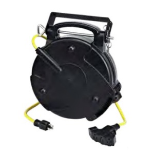 Rallonge électrique rétractable à prise quadruple (sur dévidoir) 12/3 X 65 pi