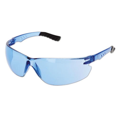 Lunettes de sécurité sans monture Techno™ avec lentilles bleues et revêtement 4A
