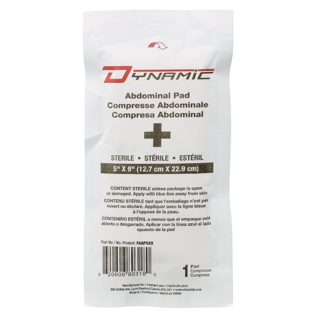 Compresse abdominale stérile Dynamic™ 5 po X 9 po