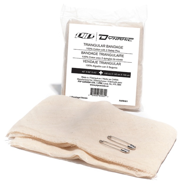 Bandage triangulaire Dynamic™ 40 po X 40 po X 56 po avec 2 épingles de sécurité