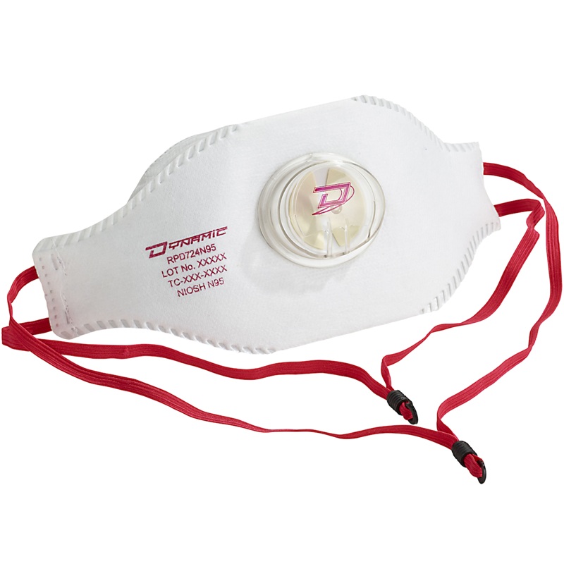 Respirateurs contre les particules jetables pliables  Dynamic™ homologué N95 avec valve d'expiration papillon