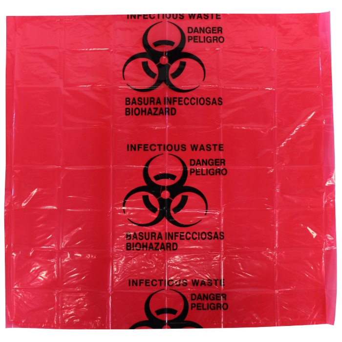 Sacs à déchets biomédicaux rouges Dynamic™ 24 po X 24 po (50/pqt)
