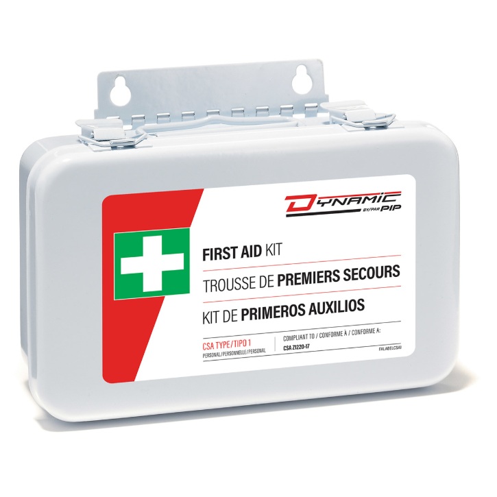 Trousse de premiers soins personnelle CSA type 1 Dynamic™ dans une boîte en métal