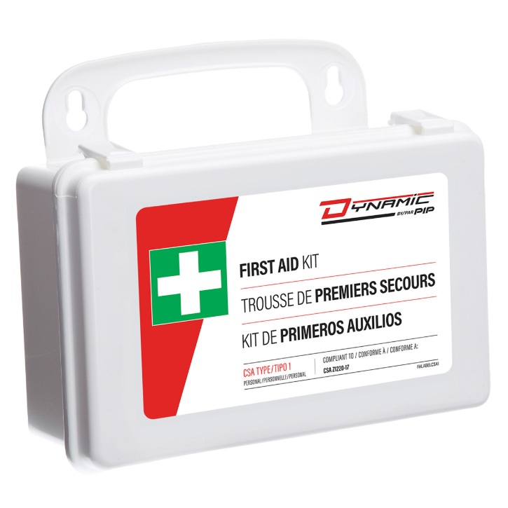 Trousse de premiers soins personnelle CSA type 1 Dynamic™ dans une boîte en plastique
