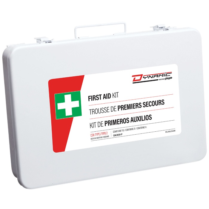 Trousse de premiers soins moyenne CSA type 2 Dynamic™ dans une boîte en métal