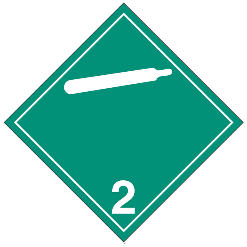 Class 2.2 non-flammable and non-toxic gases plastic TDG placard