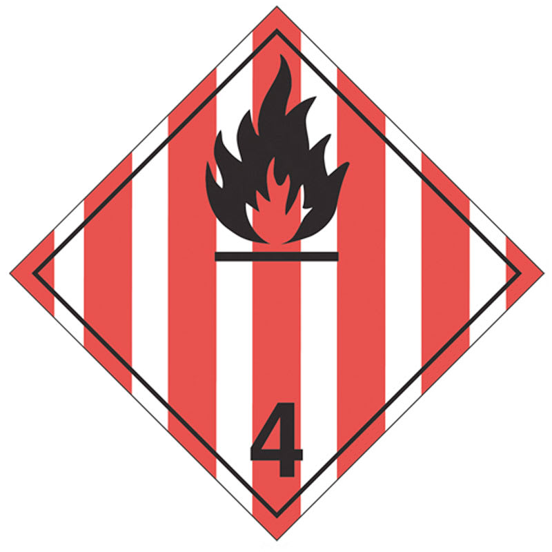 Class 4.1 flammable solids plastic TDG placard