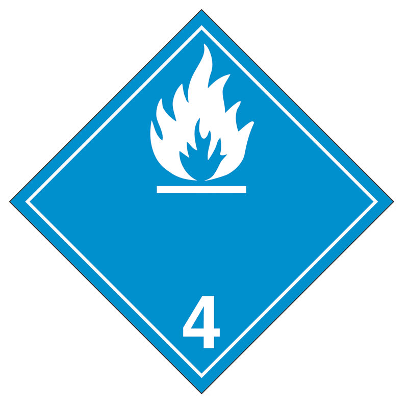 Class 4.3 water reactive substances plastic TDG placard