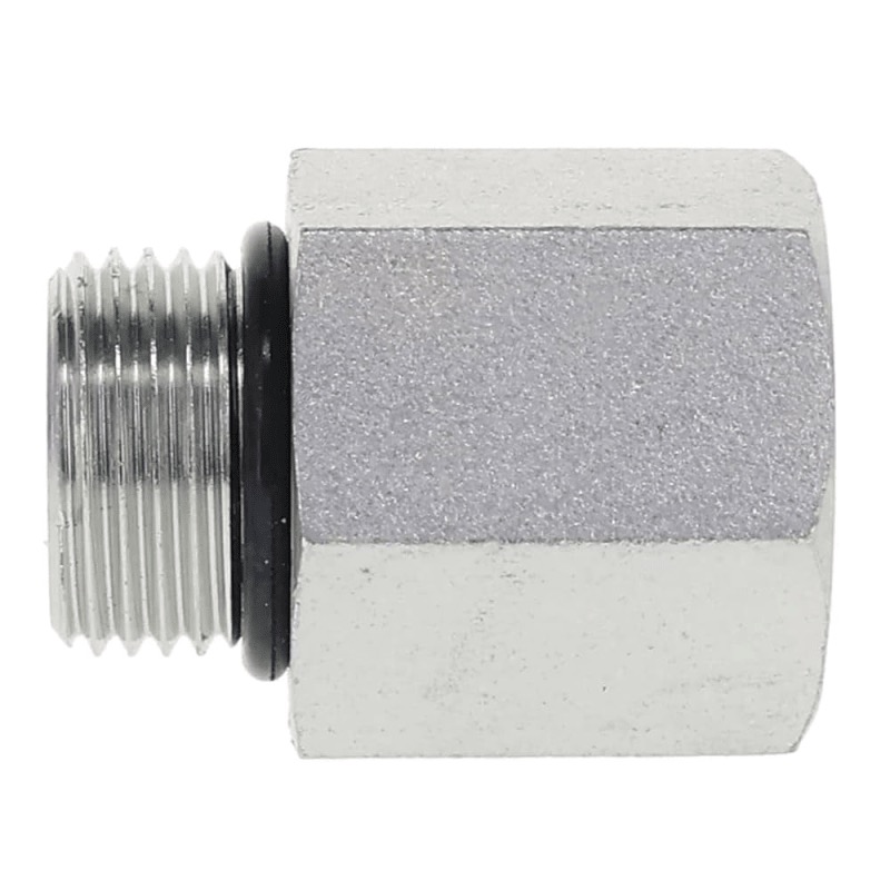 Steel straight adapter 1/4 M-ORB X 1/4 F-ORB