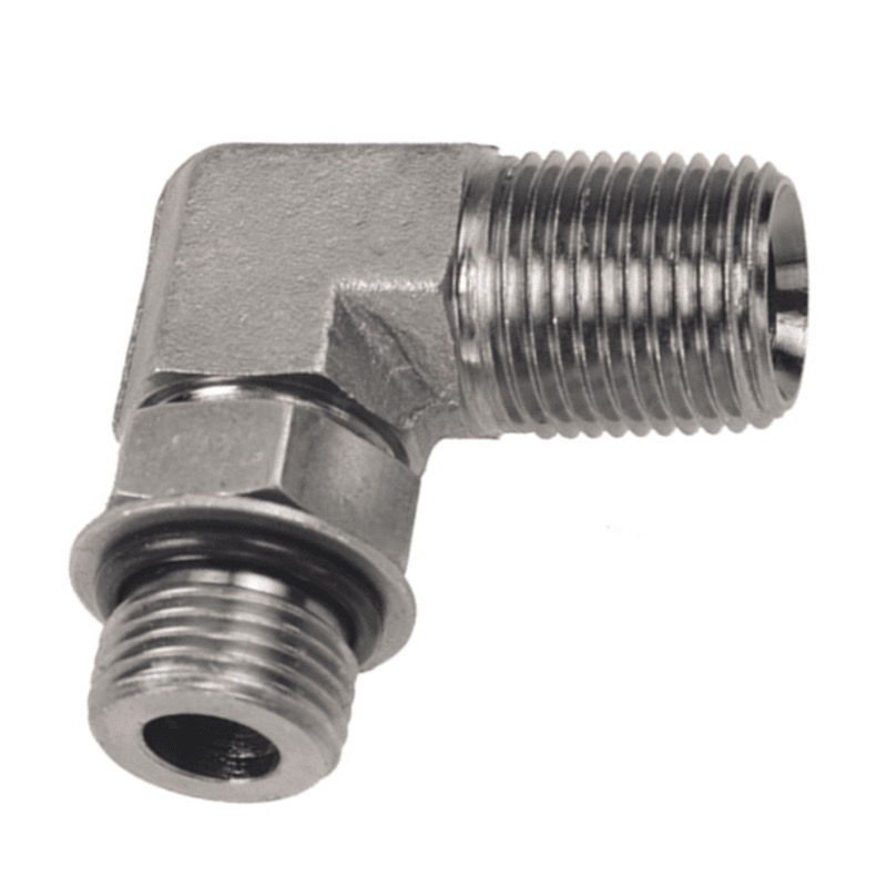 Steel 90 deg elbow 1/4 M-ORB adjustable X 1/4 M-NPT