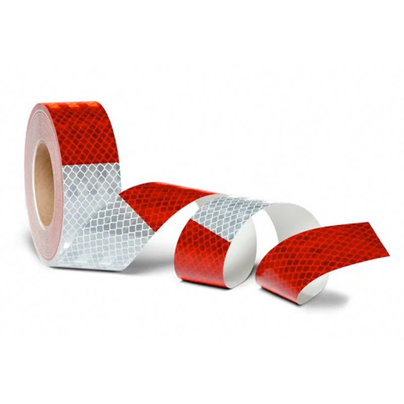 Ruban réfléchissant adhésif souple haute visibilité 3M™ 2 po X 150 pi (6 po rouge / 6 po blanc)