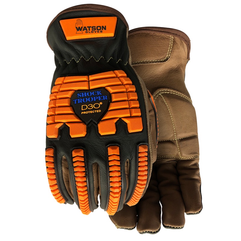 Gants en cuir Shock Trooper avec protection contre les impacts et le froid, XS