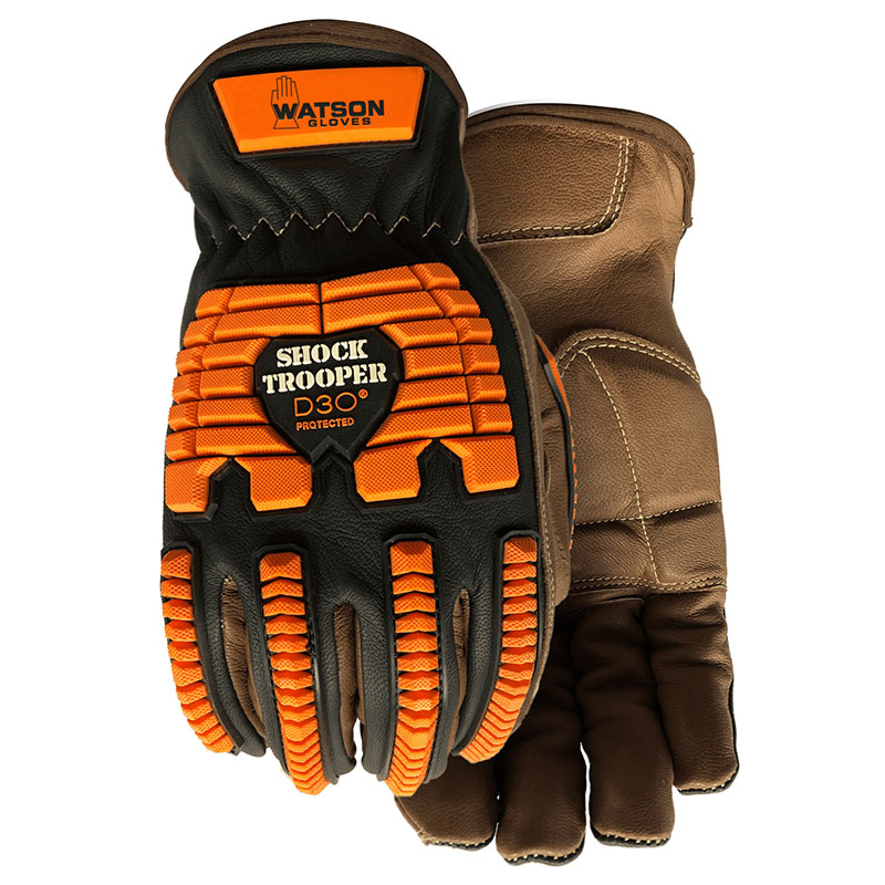 Gants en cuir Shock Trooper avec protection contre les impacts, XS