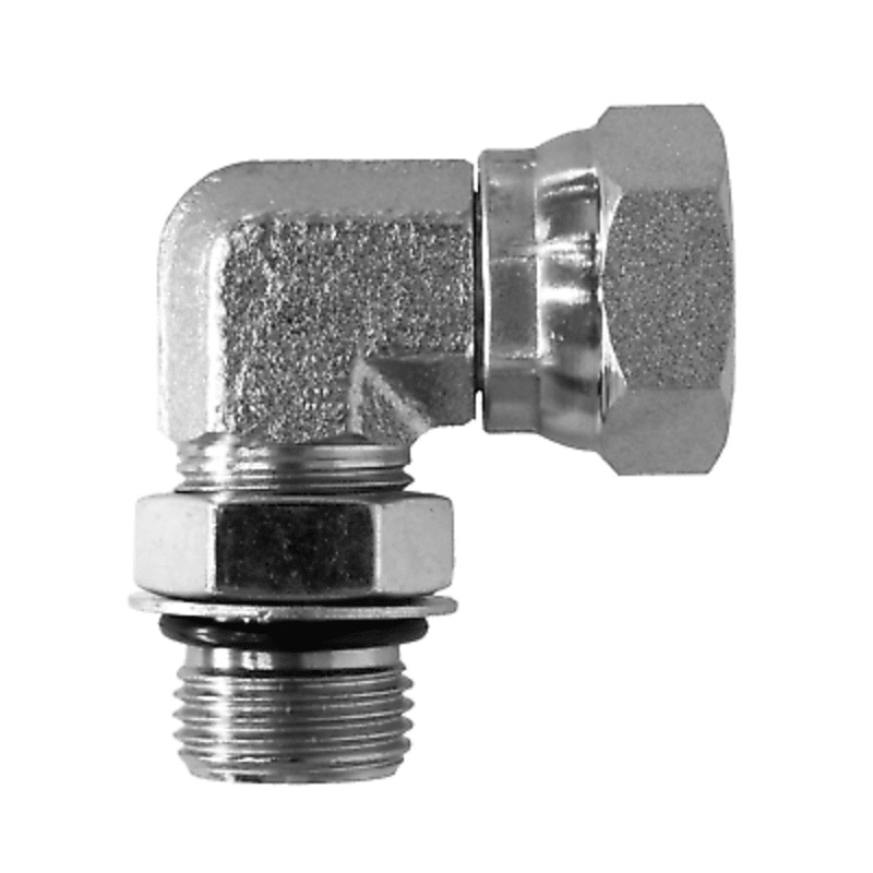 Weatherhead steel 90 deg elbow 3/4 M-ORB X 1/2 F-NPSM swivel