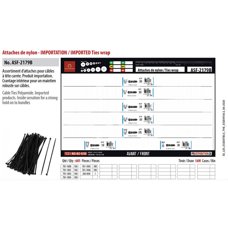 ASS.IMPORT NYLON ZIP-TIES 5in TO 15in LONG