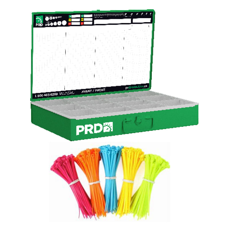 Assortiment d’attaches de nylon de couleur de 7.5 po (801 pcs)