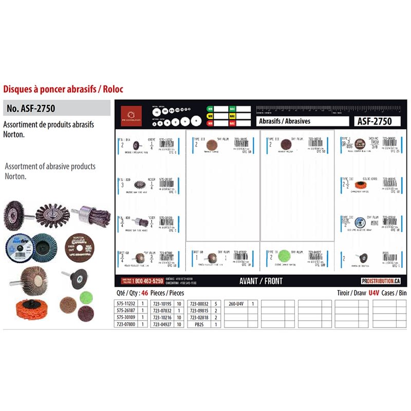 Assortiment de produits abrasifs pour meuleuse (46 pcs)