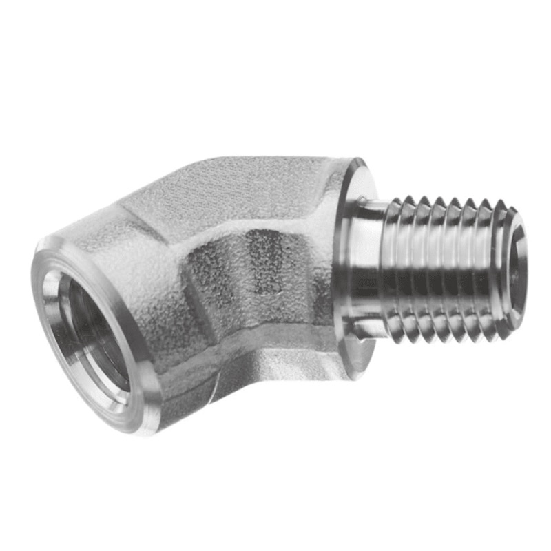 Steel 45 deg elbow 1/8 F-NPT X 1/8 M-NPT
