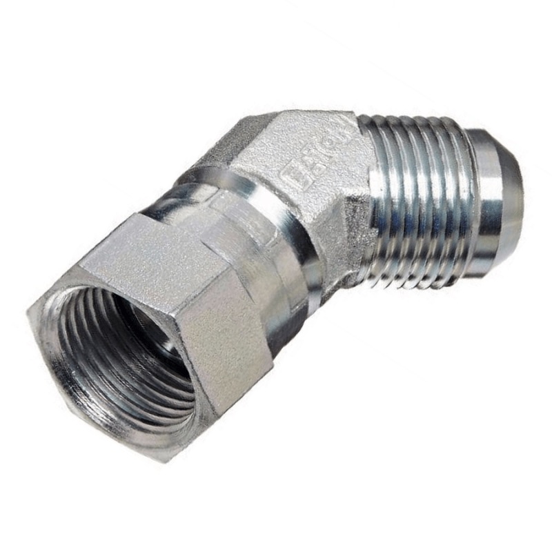 Steel 45 deg elbow 1/4 F-JIC swivel X 1/4 M-JIC