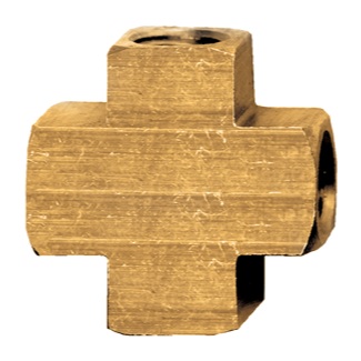 Extruded brass cross 1/8 F-NPT