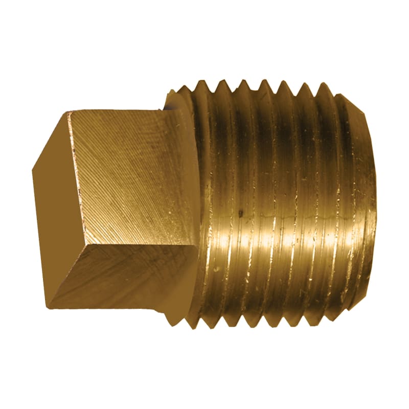 Brass square head plug 1/8 M-NPT