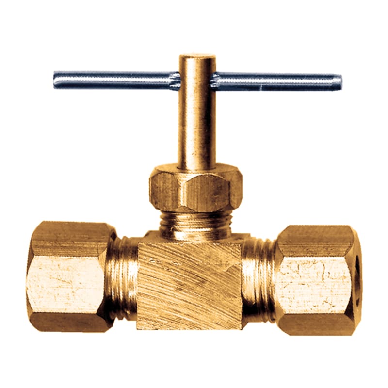 Compression brass needle valve 1/4 tube