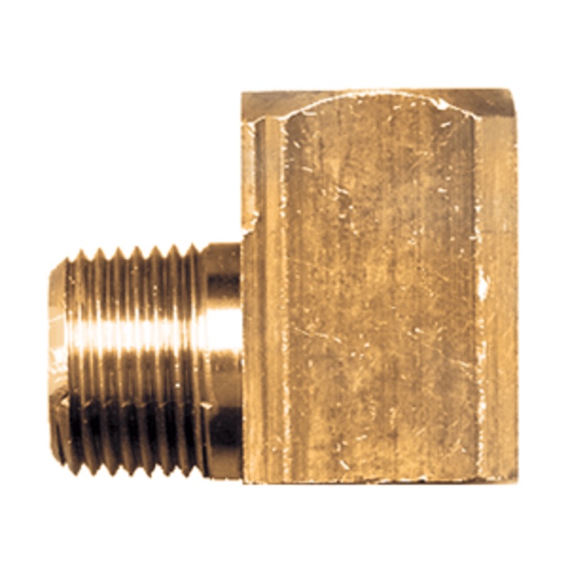 Extruded brass 90 deg reducing street elbow 1/2 F-NPT X 3/8 M-NPT