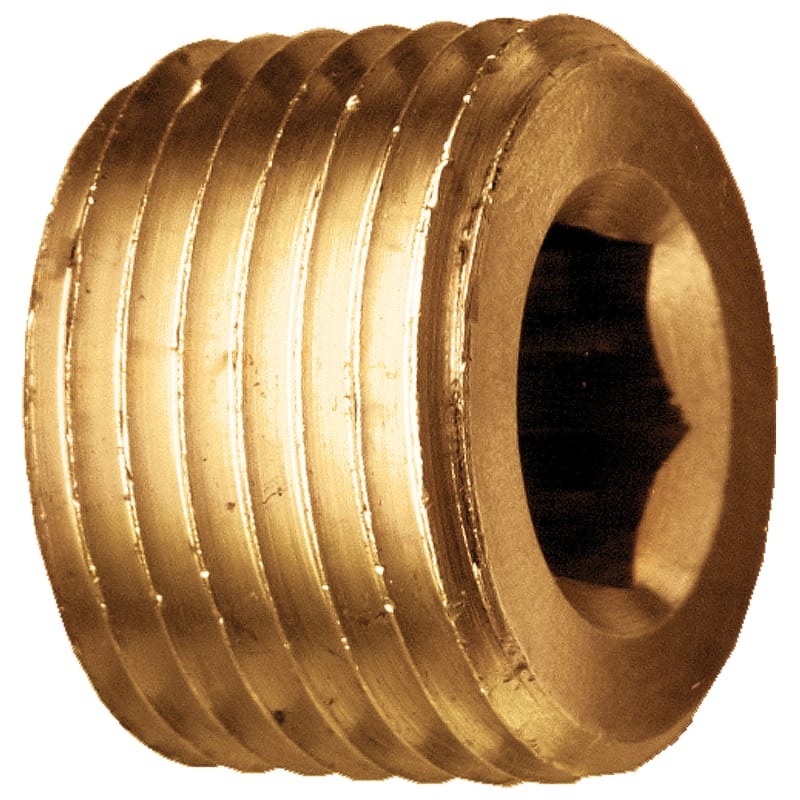 Brass hex socket plug 1/8 M-NPT