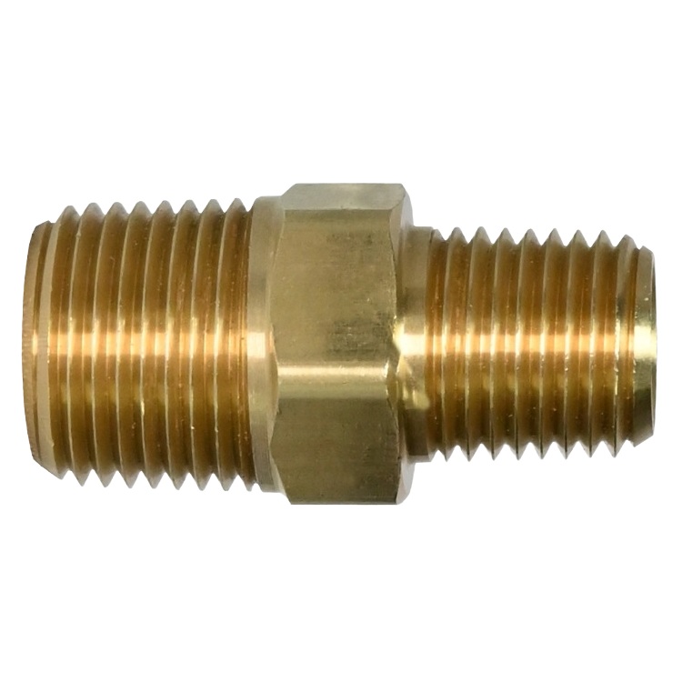 Weatherhead brass straight reducing hex nipple 1/4 to 1/8 M-NPT