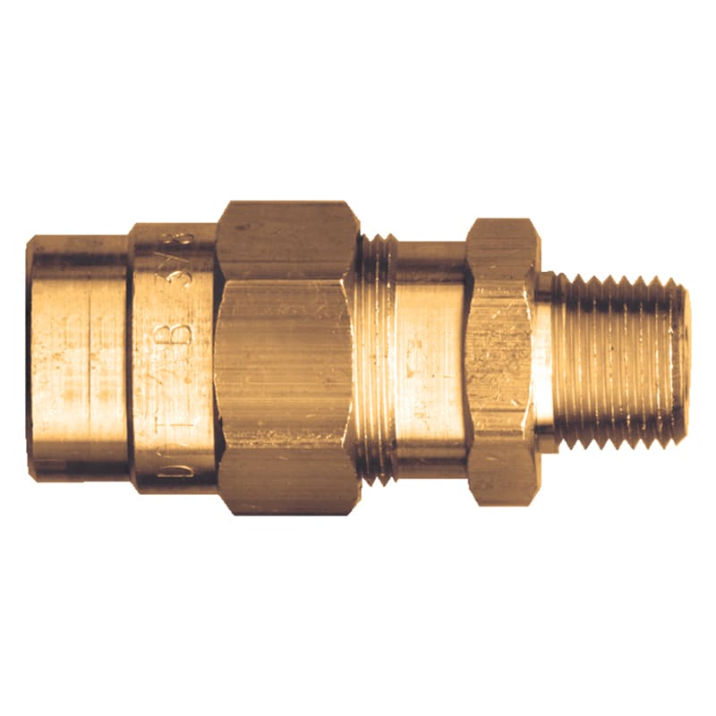 D.O.T. brass compression coupler assembly 3/8 tube X 1/4 M-NPT for air brake rubber hose
